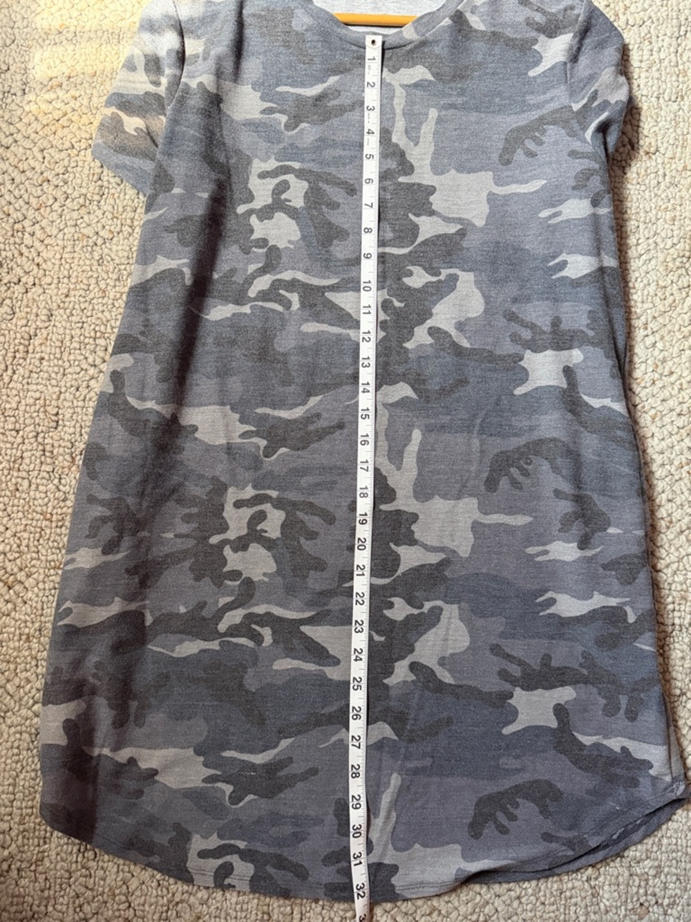 Cherish Women's Midi Tee Dress in Gray Camo - Picture 8 of 8